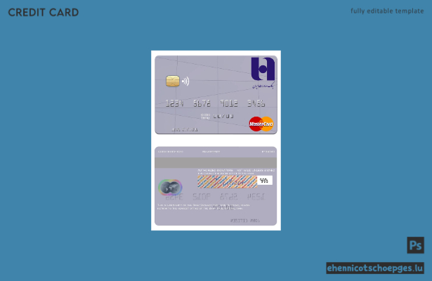 Mustervorschau der Iran Bank Saderat Iran Mastercard